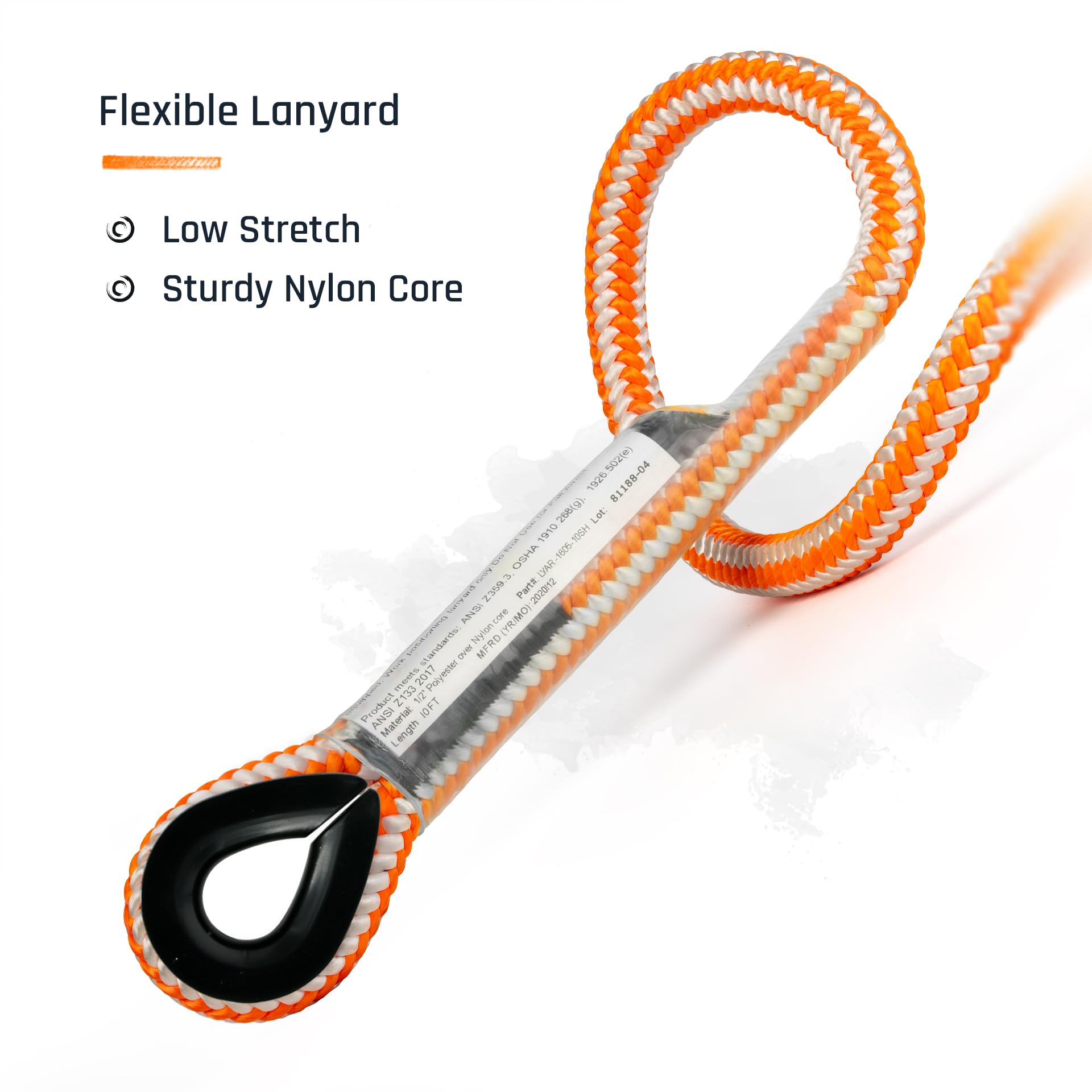 ProClimb Arborist Lanyard by Pelican Rope – 1/2 in x 12 ft